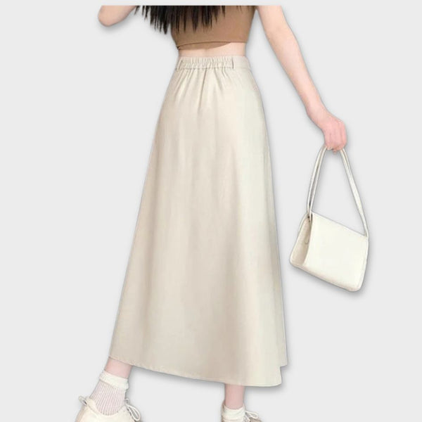 Saia Plissada Cintura Alta